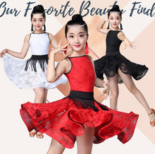 Load image into Gallery viewer, New Girl short Sleeves Standard Latin Dance Dress Children Ballroom Dance Dresses Kids Salsa Rumba Cha Cha Samba Tango Dress|Latin| - AliExpress