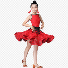 Load image into Gallery viewer, New Girl short Sleeves Standard Latin Dance Dress Children Ballroom Dance Dresses Kids Salsa Rumba Cha Cha Samba Tango Dress|Latin| - AliExpress
