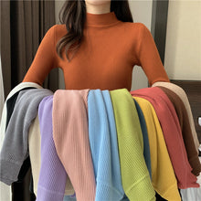 Load image into Gallery viewer, Spring Autumn Turtleneck Pullovers Sweaters Basic Women Long Sleeve Korean Slim Sweaters Casual Jumper Female Knitted Top|Pullovers| - AliExpress
