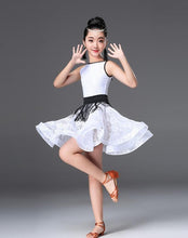 Load image into Gallery viewer, New Girl short Sleeves Standard Latin Dance Dress Children Ballroom Dance Dresses Kids Salsa Rumba Cha Cha Samba Tango Dress|Latin| - AliExpress

