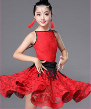 Load image into Gallery viewer, New Girl short Sleeves Standard Latin Dance Dress Children Ballroom Dance Dresses Kids Salsa Rumba Cha Cha Samba Tango Dress|Latin| - AliExpress
